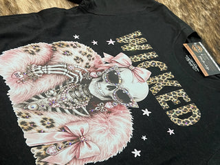 Wicked Skeleton Blingy Rhinestone Graphic Tee