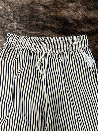Striped Drawstring Straight Leg Pants (S–3X)