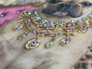 Rhinestone Royal French Bulldog Portrait Graphic Tee