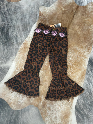 Kid’s leopard double layered flare jeans - Jayden Layne