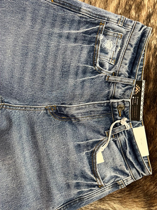 Medium Washed Straight Denim Jeans