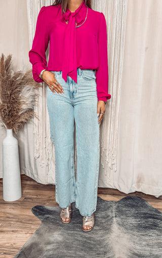 Light wash wide leg jeans