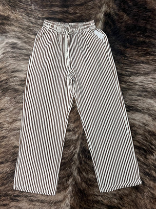 Striped Drawstring Straight Leg Pants (S–3X)