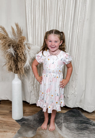 Girls Pink Pumpkin Dress