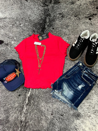 Lettuce Trim Cropped Top