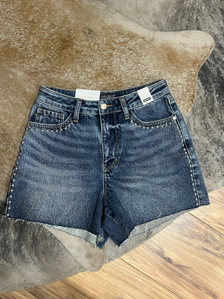 Judy Blue High Rise Studded Denim Shorts