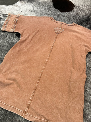 Half Sleeve Mineral Washed Dress