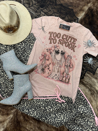 Pink Spooky Blingy Rhinestone Graphic Tee