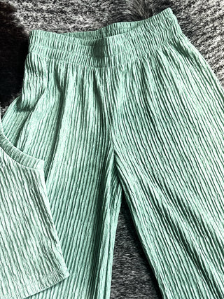 Crinkled Plisse Set- Sage