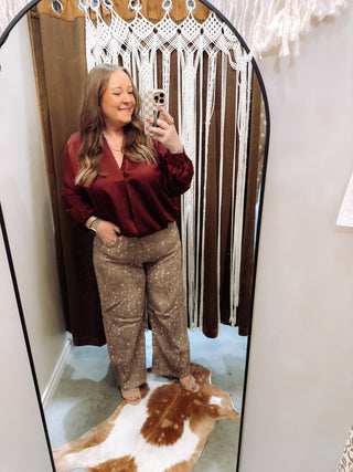 V-Neck Wrap Longsleeve Blouse