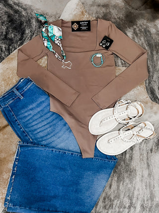 Walnut Square Thick Banded Bodysuit