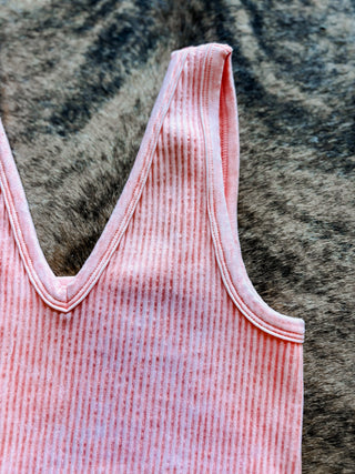 Reversible washed cropped tank top