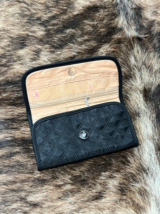 Foldable jewelry storage travel pouch