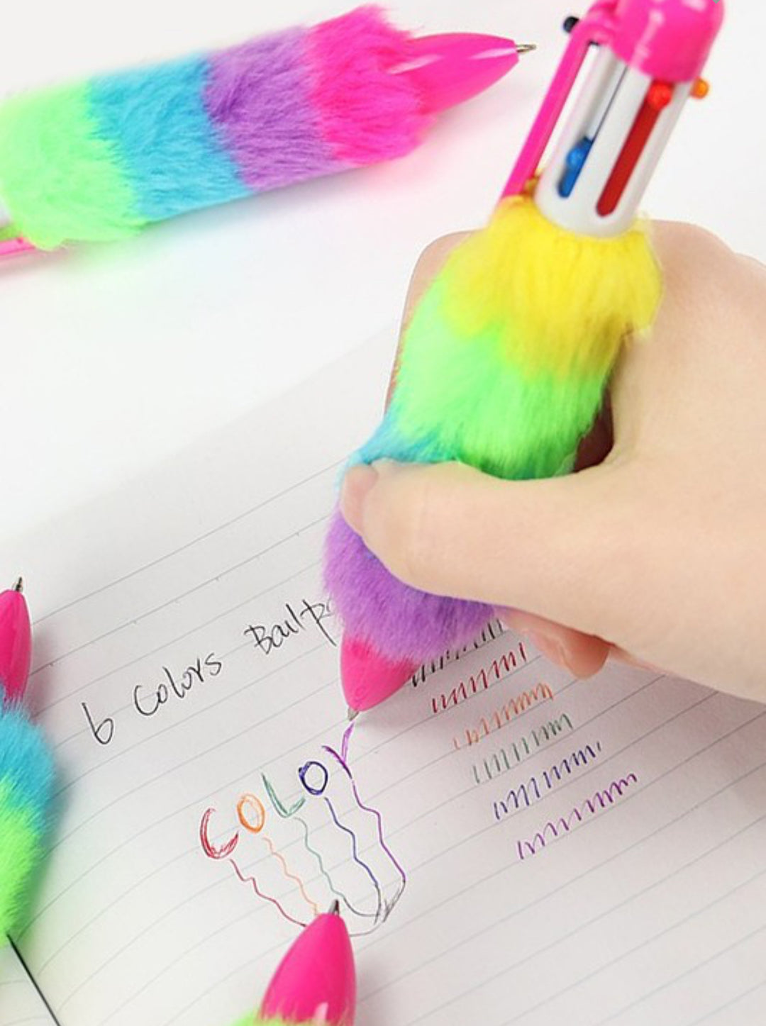 Fuzzy Rainbow 6-n-1 Pen