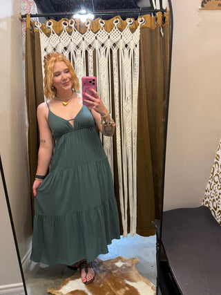 Woven Sweetheart Neckline Tiered Cami Midi Dress — Ash Jade