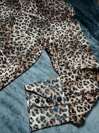 Leopard Sheer Button Down