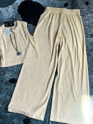 Crinkled Plisse Set - Butter Yellow