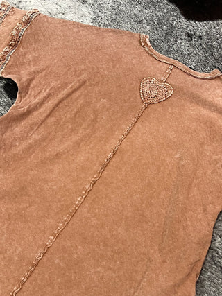 Half Sleeve Mineral Washed Dress