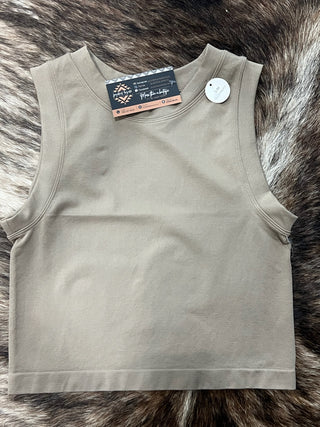 Solid Seamless Crop Tank Top