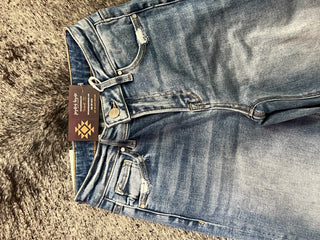 Risen Mid Rise Crop Straight With Tailored Cuffed Jeans
