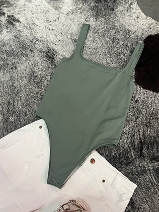 Jade Square neck tank bodysuit