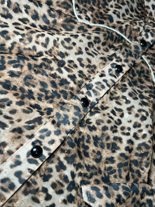 Leopard Sheer Button Down