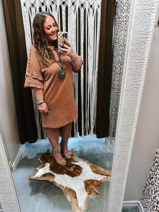 Half Sleeve Mineral Washed Dress