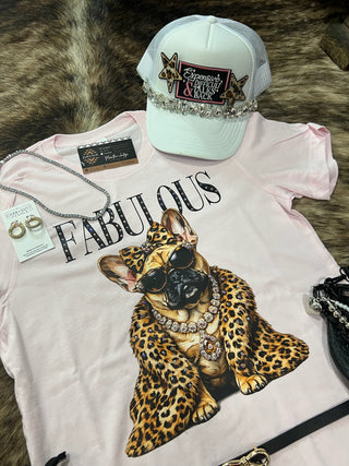 Frannie Fabulous Frenchie Rhinestone Glam Dog Graphic Tee