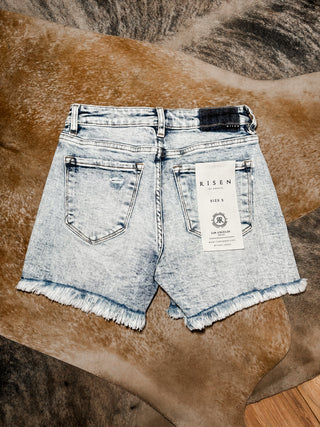 Nicole High Rise Acid Wash Shorts