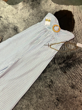 Seaside Stripe Strapless Wide-Leg Jumpsuit