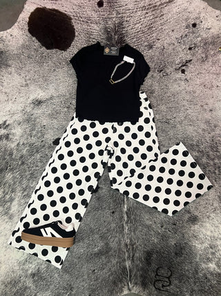 Ivory Polkadot Denim Pants