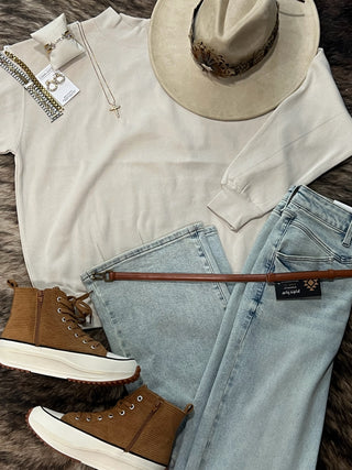 Solid Colored Mock Neck Pullovers