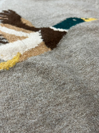 Mallard in Flight Duck Graphic Raglan Sweater - Mocha