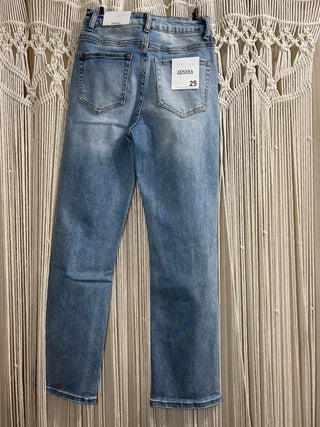 Jane Knee Distressed Cropped Jeans