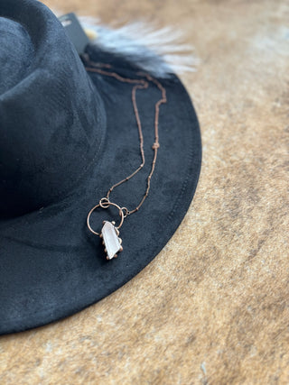 Raw Crystal Stone Pendant Necklace