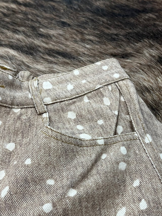 Light Fawn Print Barrel Pants
