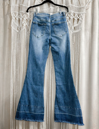 Mid-Wash Tummy Control Flare Jeans