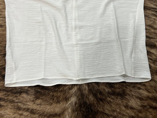 Woven Airflow V-Neck Short Sleeve Top — White