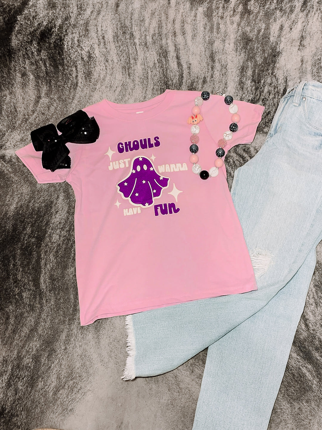 Pink Ghouls Just Wanna Have Fun Kids Tee