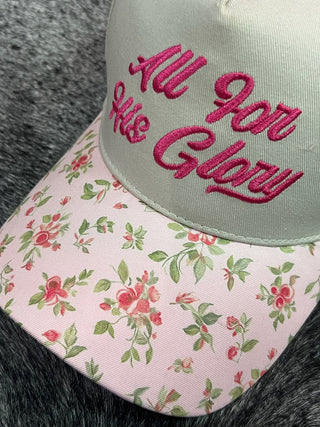 All for His Glory Two Tone Canvas Trucker Hat