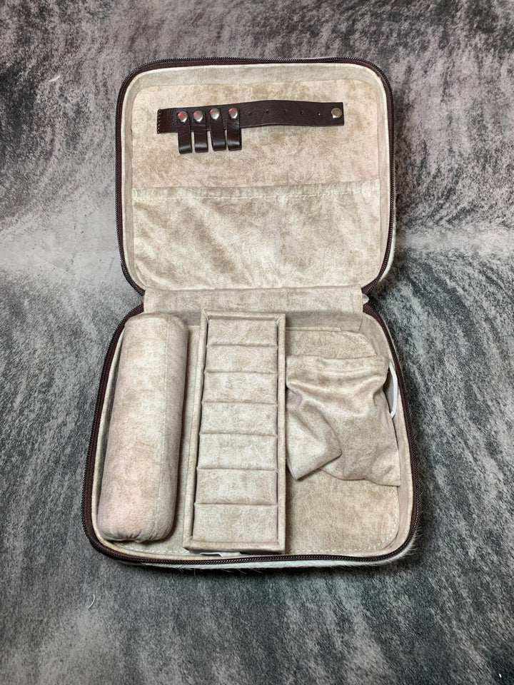 Medium Hair On Hide Leather Jewelry Box