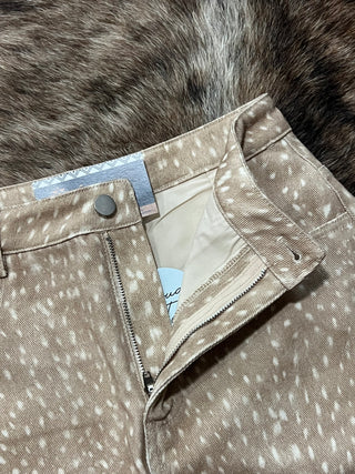 Fawn Print High Rise Five-Pocket Mini Skort