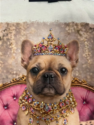 Rhinestone Royal French Bulldog Portrait Graphic Tee