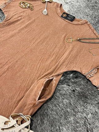 Half Sleeve Mineral Washed Dress