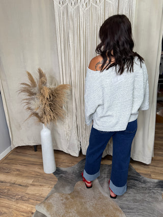 High rise cuffed cropped jeans