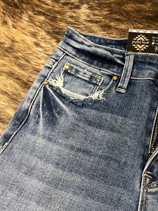 High Rise Stretch Slim Straight Jeans