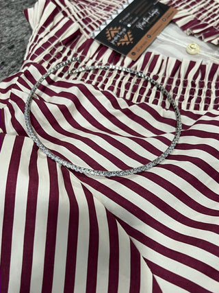 Plus Stripe Smocked V-Neck Puff Sleeve Top