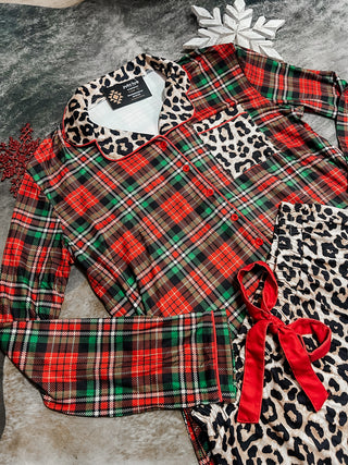 Leopard & Red Ruffle Pj Set