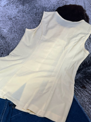 Sleeveless Button Front Vest Top