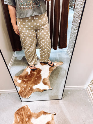 Polka Dot High Rise Straight Leg Pants
